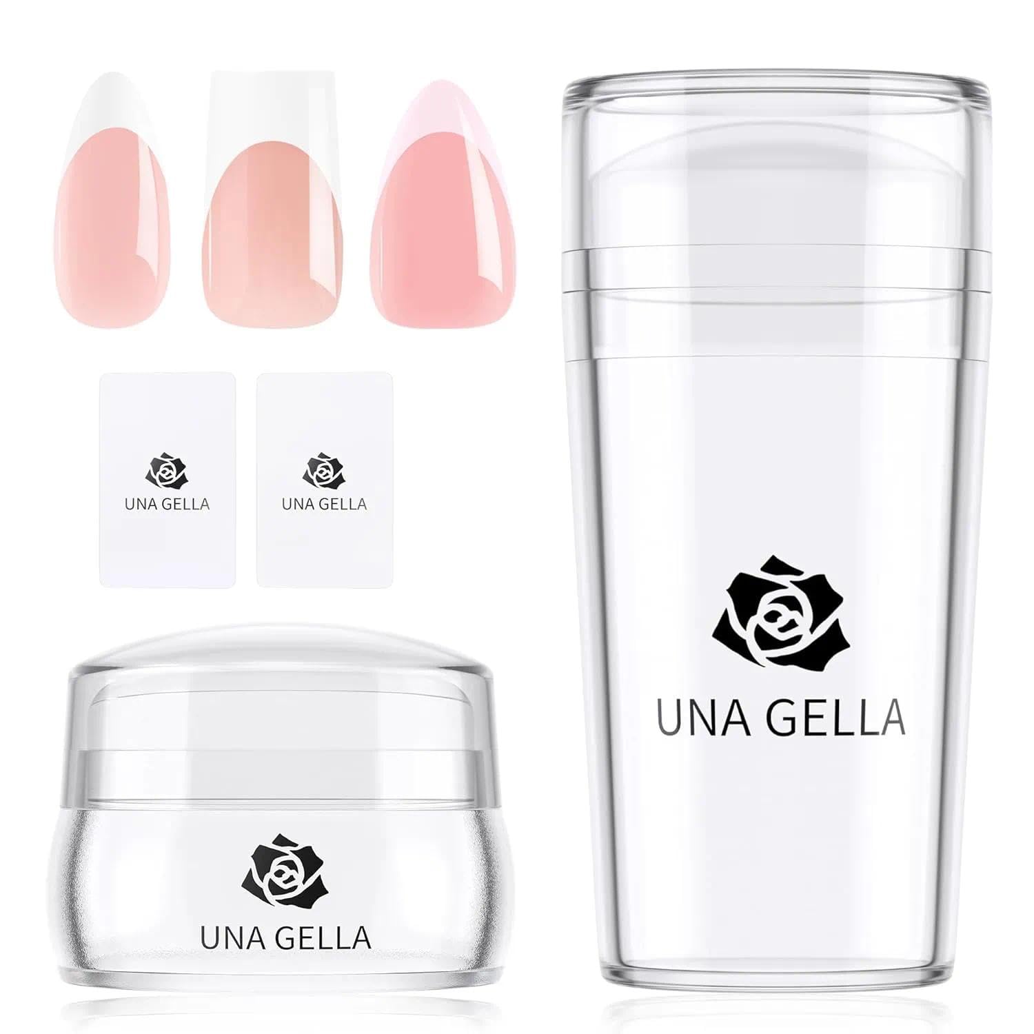 Una Gella French Tip Tool Stamp Two Sizes French Nails Manicure Stamper Kit For Almond Square Coffin Fingers