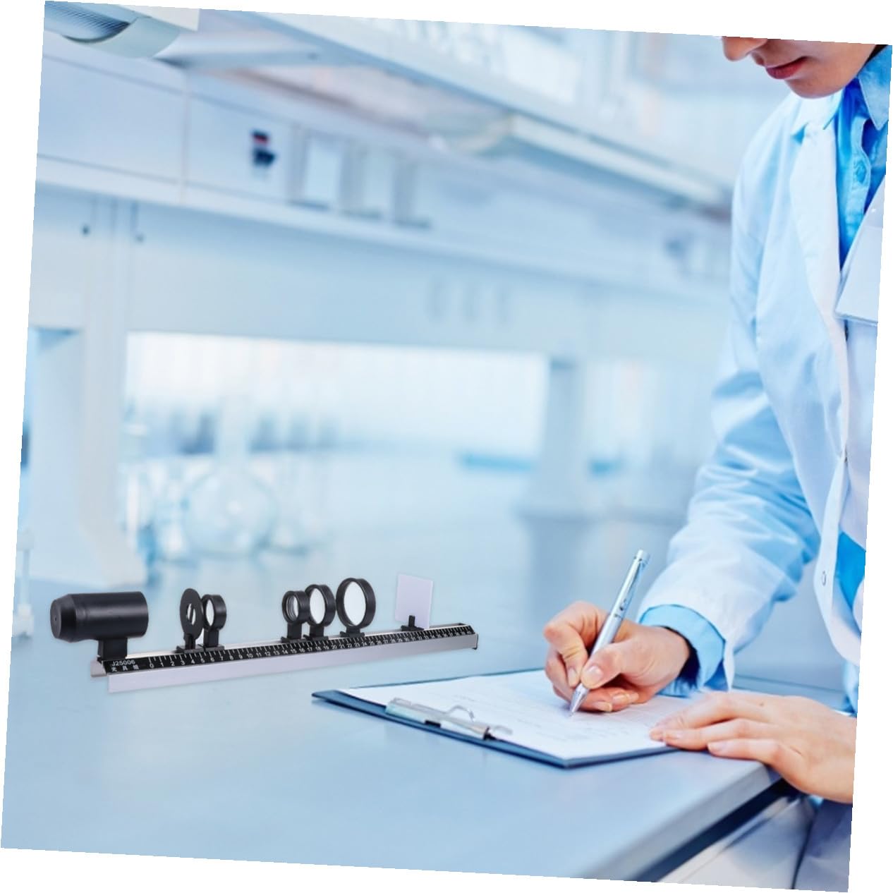 GLEAVI Juego de óptica didáctica kit laboratorio físico con lentes cóncavas convexas espejo óptico instrumentos ópticos experimentos científicos 19,7 x 3,1 x 2 pulgadas