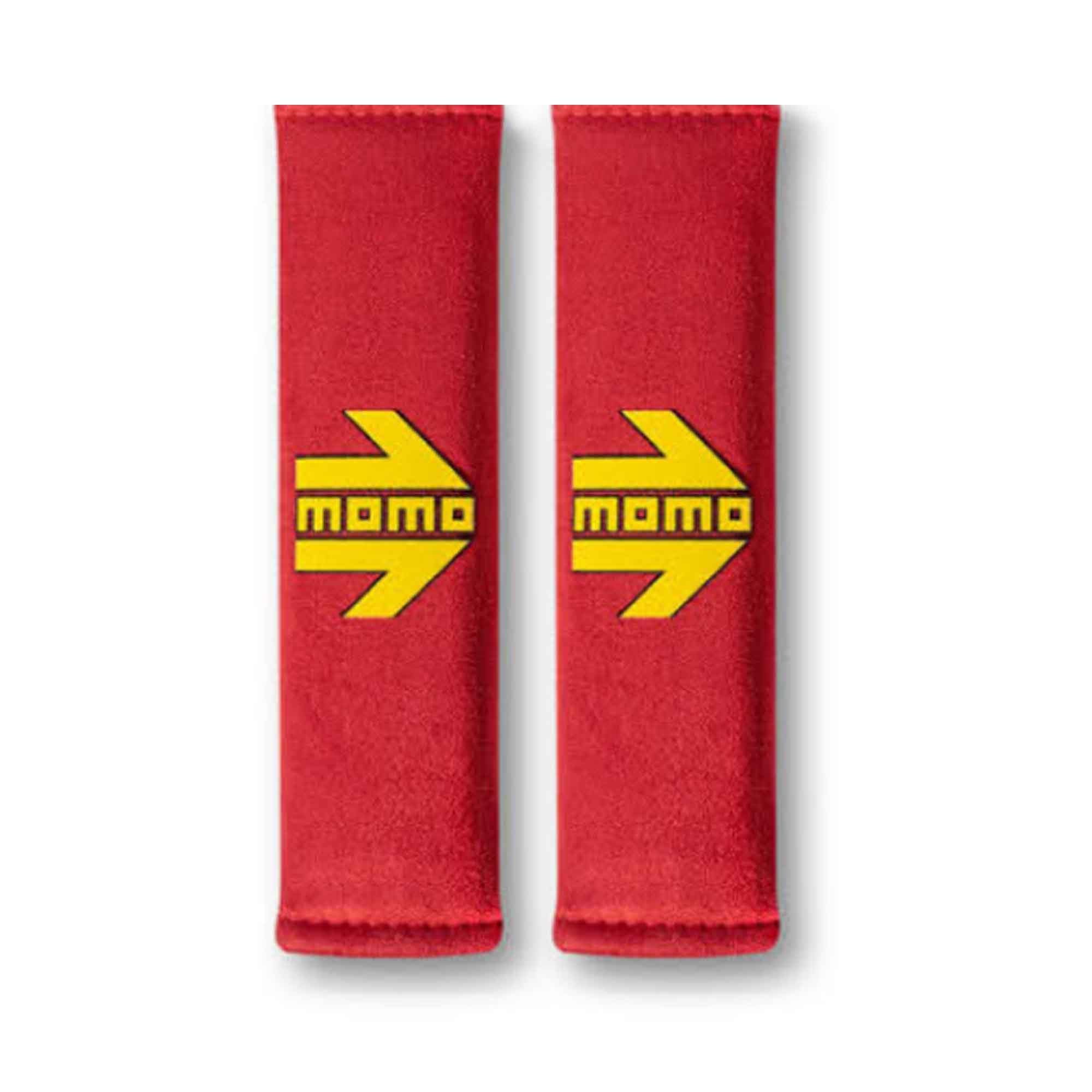 MOMO SET CAR SEAT BELT SHOULDER PADS RED/YELLOW