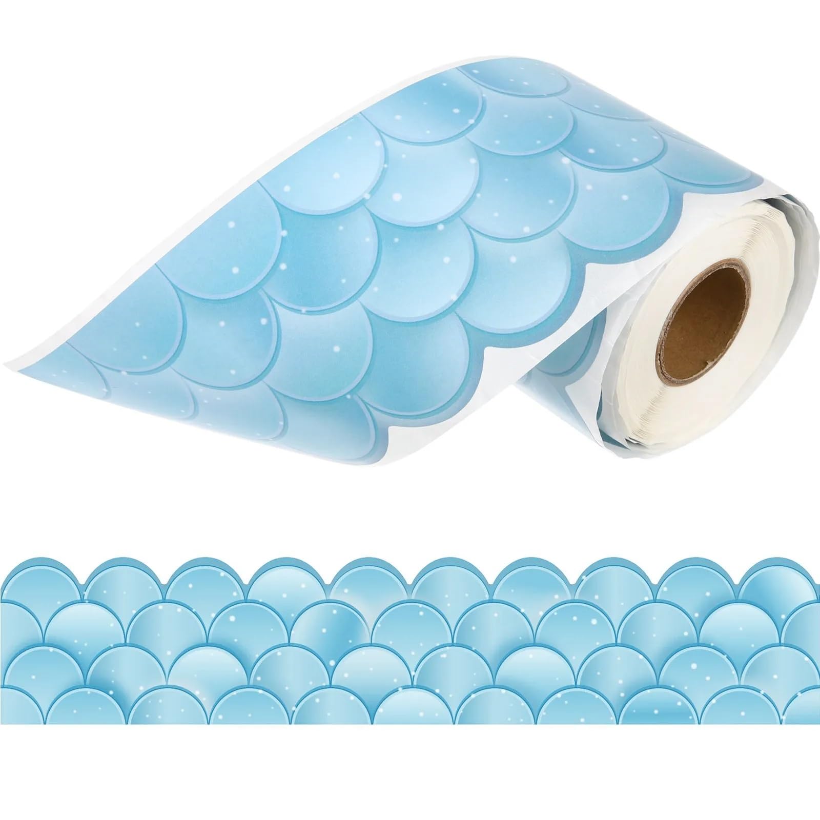 5 Rolls Wavy Pattern Bulletin Board Borders - Self-Adhesive Blackboard Frame Decor for Wall