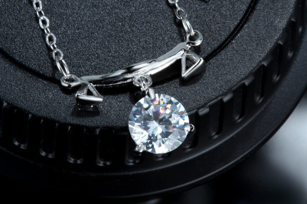 Collar de Plata para Mujer, Collar de Plata Ley S925 for Mujer, Signos del zodíaco, Collar circón, Libra, Elegante, joyería Regalo for niñas