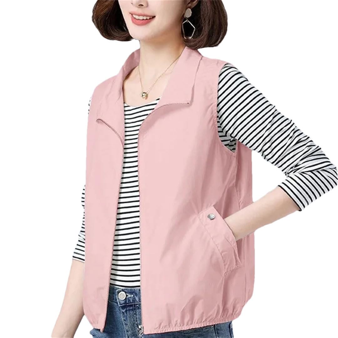 Gilet corto da donna per primavera ed estate, stile capispalla indossando gilet sopra la spalla