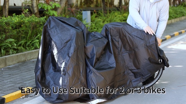 Housse De Vélo Imperméable MENKOW 2XL – Pour 2-3 Vélos, Oxford 210D, Antivol, Coupe-vent, Rangement Compact, Protection UV/pluie