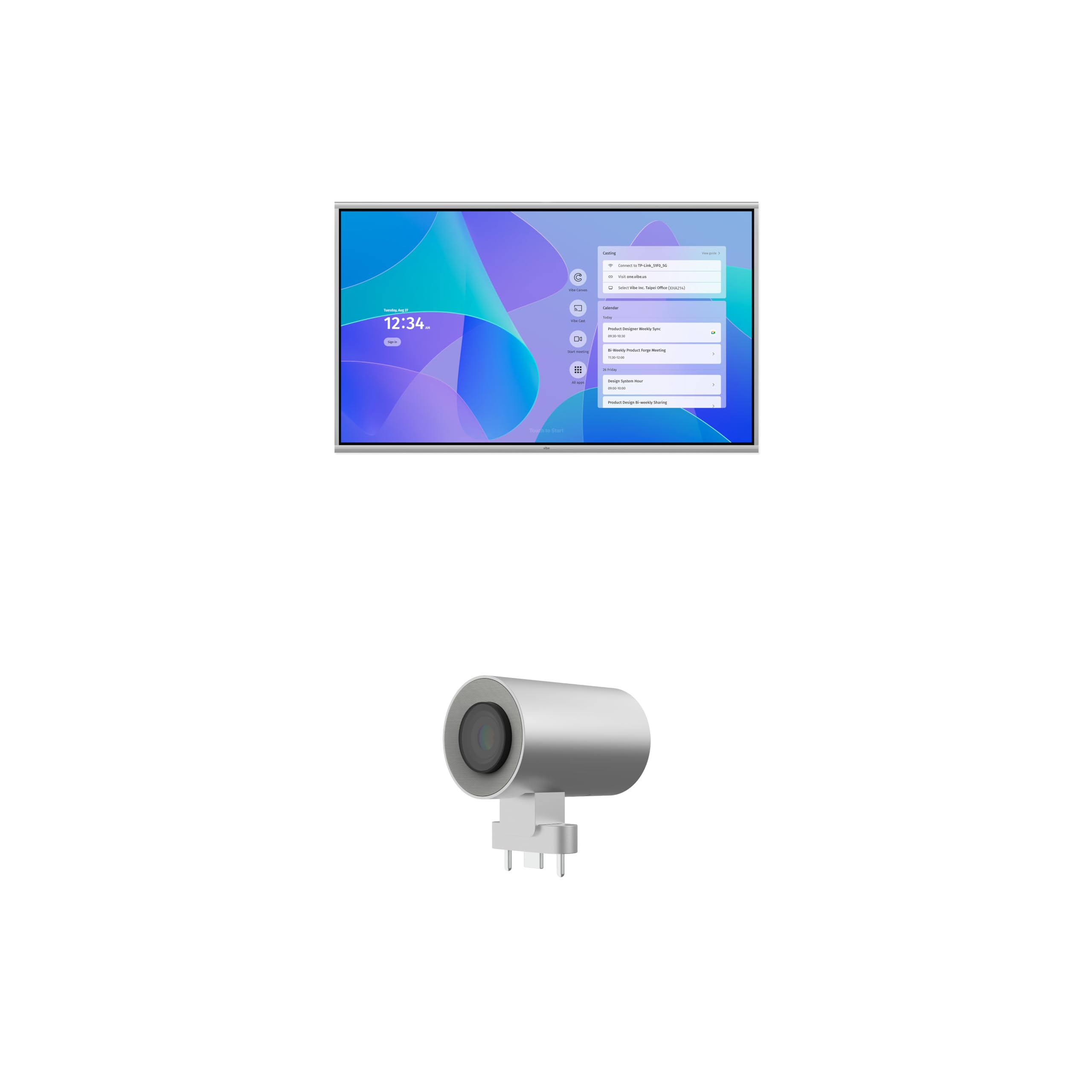Vibe Board Camera S1 4K UHD Smart Board 75 Inch Digital Whiteboard for Office and Classroom Electronic Presentation