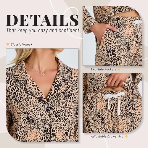 Image of LYCY Womens Pajama Sets Floral Print, Long Sleeve Button Down Pajamas Set for Women Soft Sleepwear Pjs 2 piece Loungewear