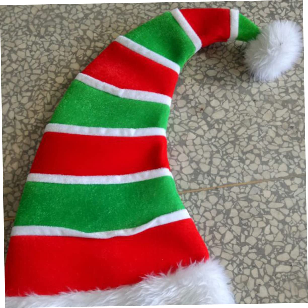 4 Stück Weihnachtsmütze Mütze mit Weihnachtsstreifen Elfenmütze aus Filz weihnachtsverkleidung weihnachts verkleidung Zubehör für Partyköpfe Weihnachts-Cosplay-Kopfschmuck Stoff