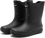 Rain Boots for Men, Waterproof Rubber Boots Superior Durable Mid Calf Garden Boots Non-Slip Mud Boots, Platform Fishing Boots for Outdoor Comfort Work Boots