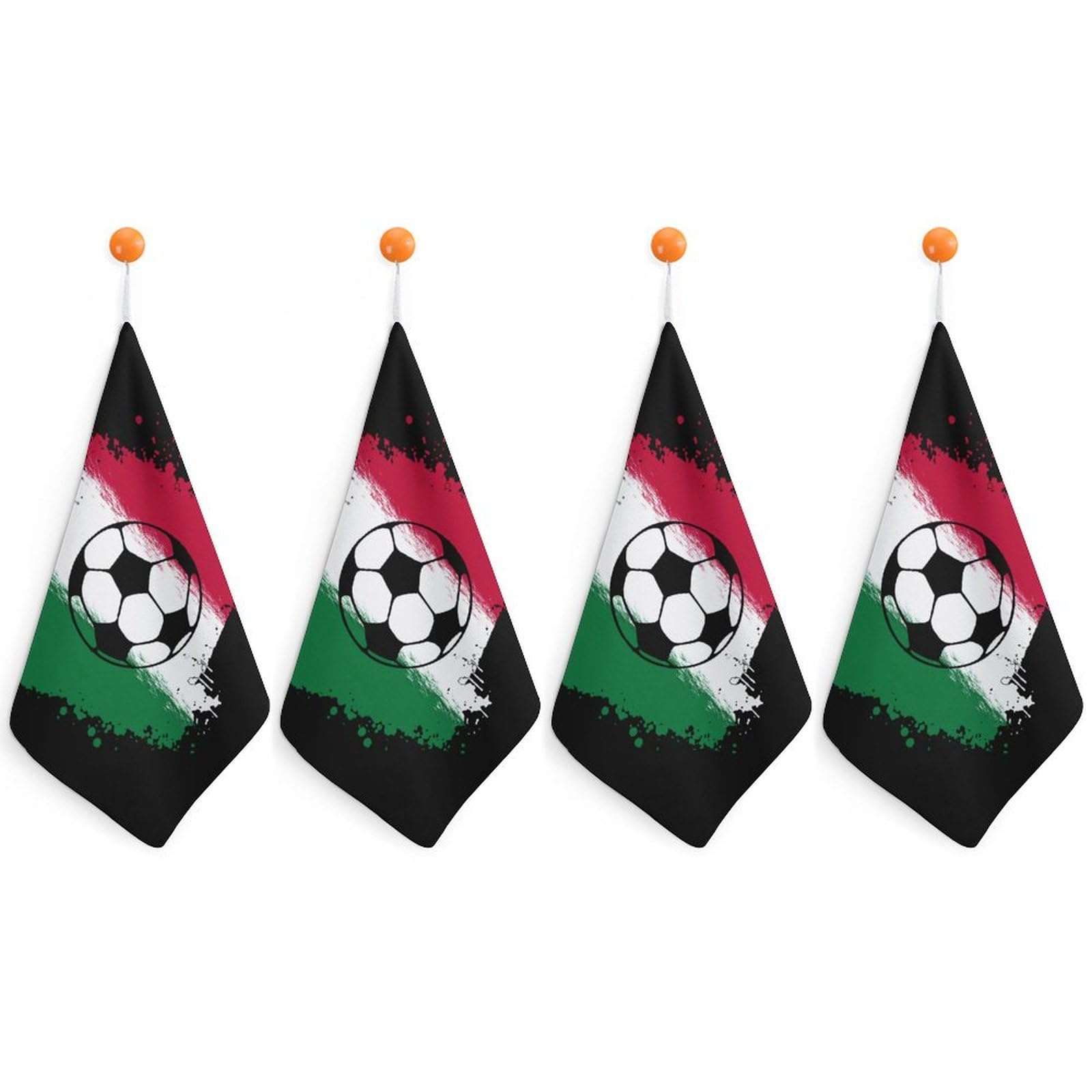 TXFBTRFSA Italian Flag Soccers Football Hand Towels with Hanging Loop Kitchen Towel Handkerchiefs Cleaning Cloths