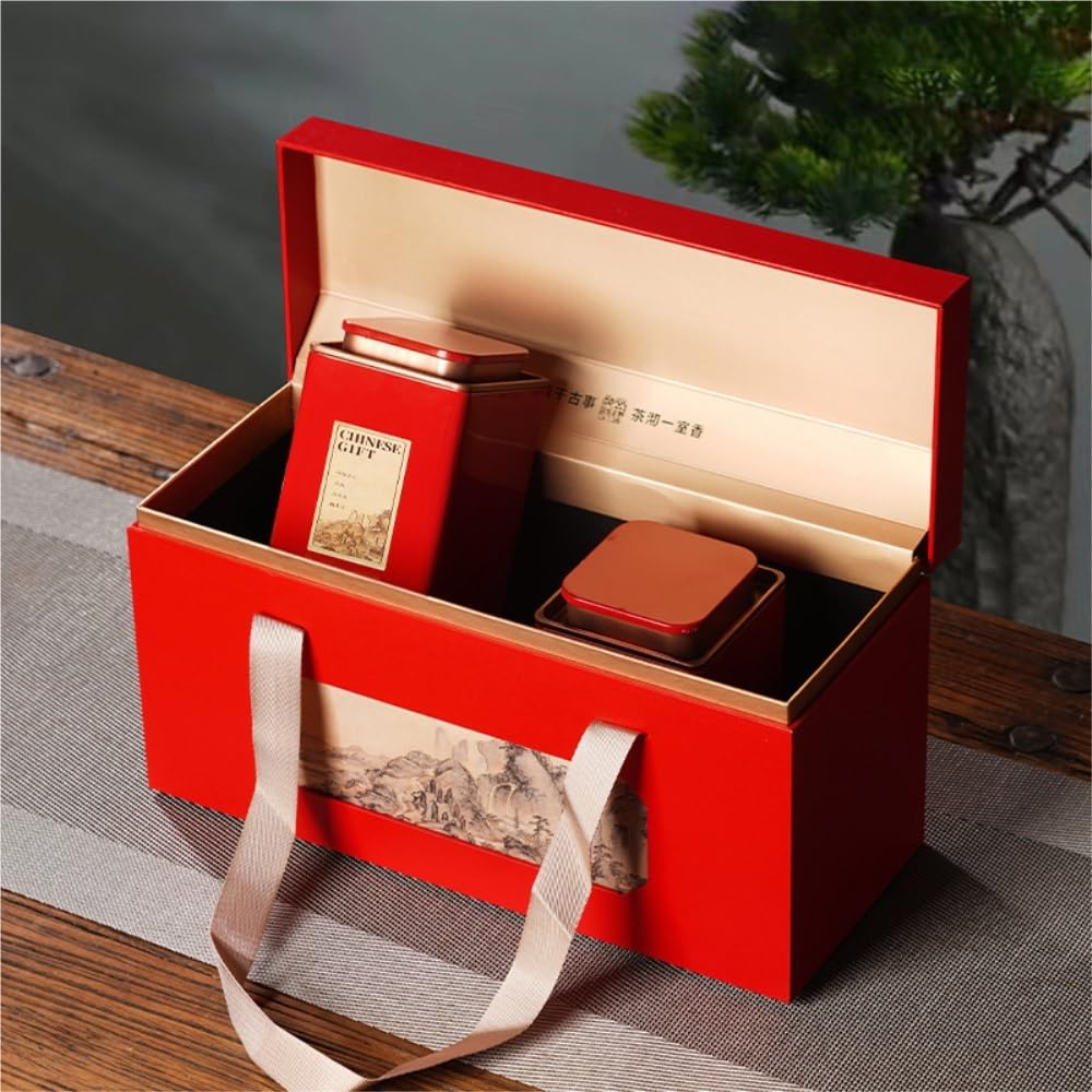Organizador de Bolsitas de Té Lata cuadrada retro, contenedor de almacenamiento de té a granel, lata sellada, juego de té, caja de regalo de lata doble/cuatro latas, lata vacía Organizador de Té Conte