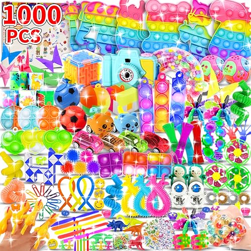 1000pcs Party Favors Goodie Bags for Kids, Fidget Toys Pack, Stocking Pinata Stuffers, Birthday Gifts, Classroom Prize, Treasure Box, Carnival Prizes, Easter Eggs Fillers
