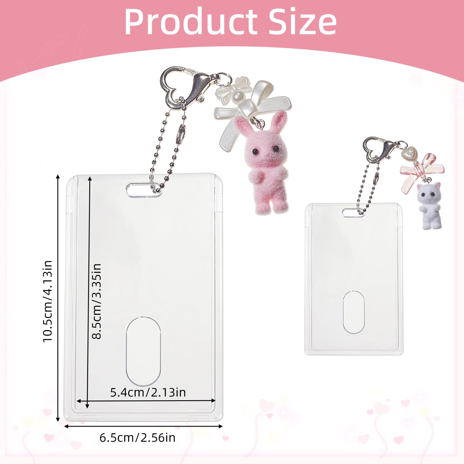 NICENEEDED 2 PCS Photocard Holder with Cute Cat Keychain, Transparent Kpop Photo Stand Sleeves - Image 2