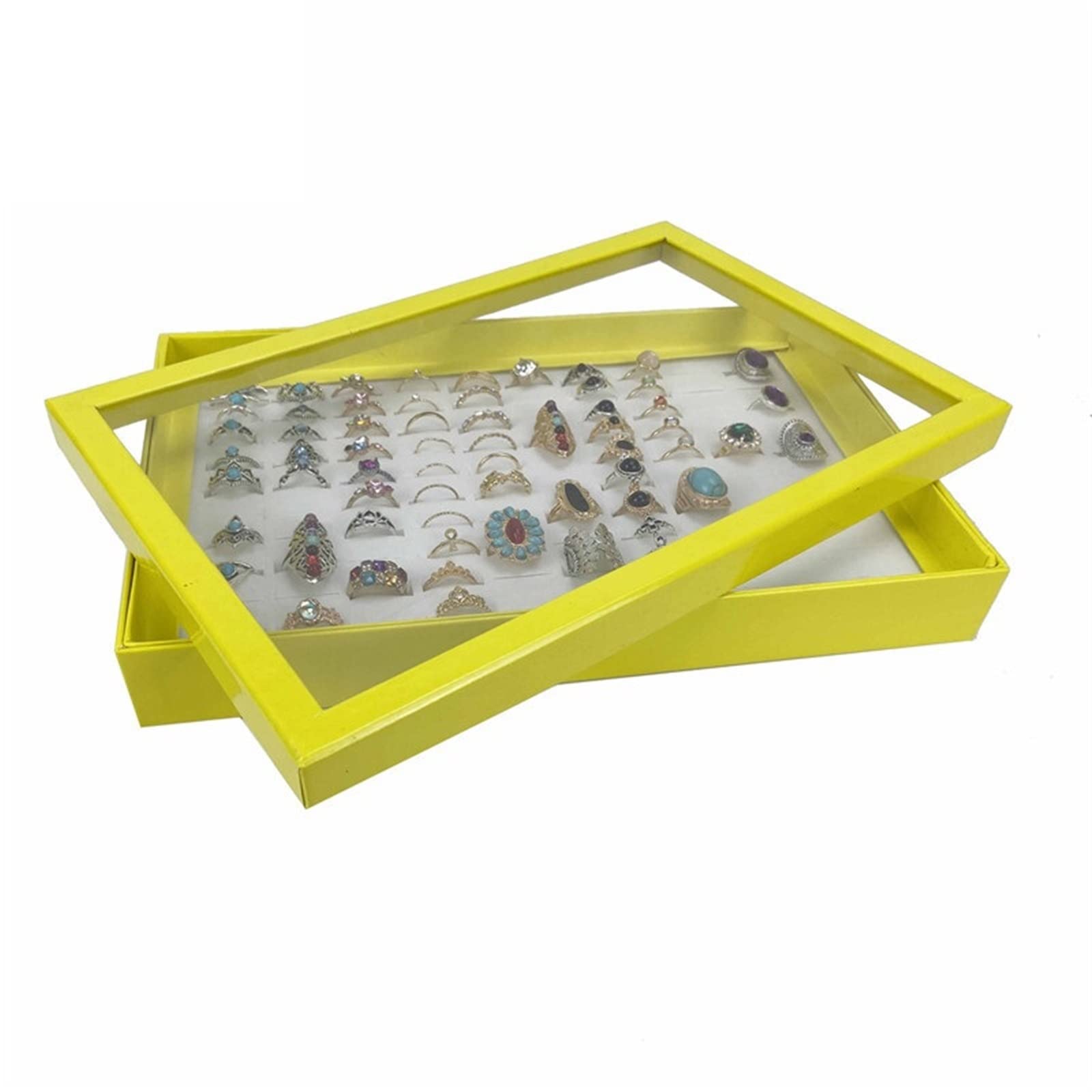 DNCG Caja organizadora de joyas, caja expositora de anillos de esponja, estuche protector de cartón for almacenamiento de joyas, escaparate, anillo, gemelos, bandeja de joyería