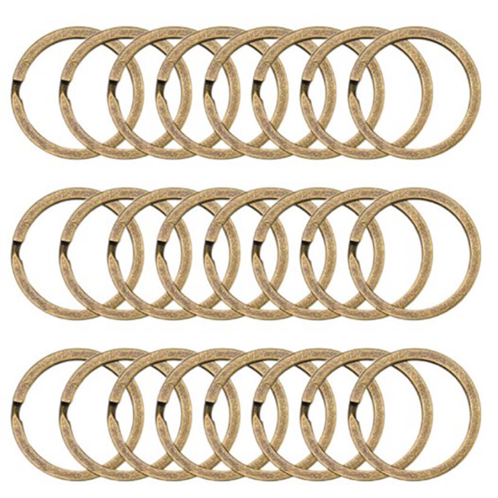 Anelli portachiavi fai da te in metallo, 30 mm, anelli a spirale in bronzo antico, piccoli anelli di piegatura rotondi per collane, bracciali, fai da te, 200 pezzi