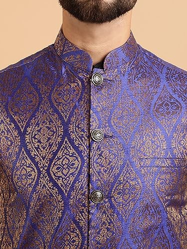 Image of SOJANYA (Since 1958 Men's Silk Blend Kurta Pyjama & Nehru Jacket Combo
