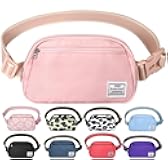 DMLuna Small Crossbody Bags for Women Trendy, Lightweight Fanny Pack for Women & Men, Mini Belt Bag, Waist Bag with Adjustable Strap for Running Workout Traveling, Rose Gold
