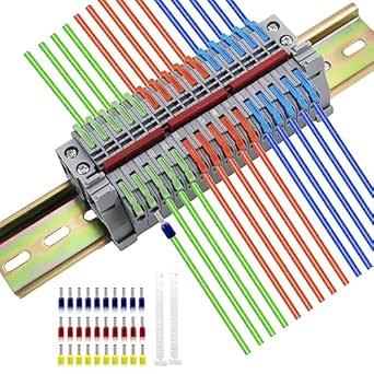 COZERI Durchgangsklemmen 10 Stück - Hutschienen Klemmen 0,5-2,5mm² 32A