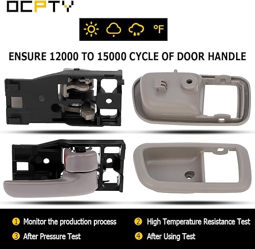 Miniatura 5 de OCPTY Manijas de puerta interiores delanteras del conductor izquierdo del pasajero lado derecho de repuesto para Toyota Tundra 2000-2006 para Toyota