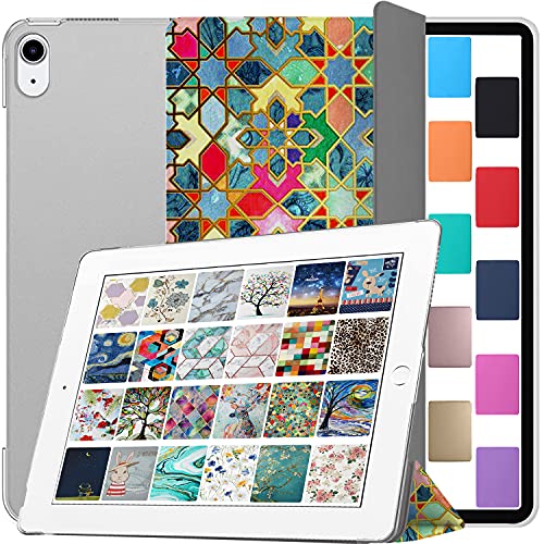 Image of DuraSafe Cases for iPad PRO 11 Inch 2018 1 Gen [ PRO 11 1st ] A1980 A1934 A2013 A1979 MTXN2HN /A MTXP2HN /A MTXR2HN /A MTXQ2HN /A MTXT2HN /A PrintediPad Cover with Translucent Frosted Hard Back - Damask