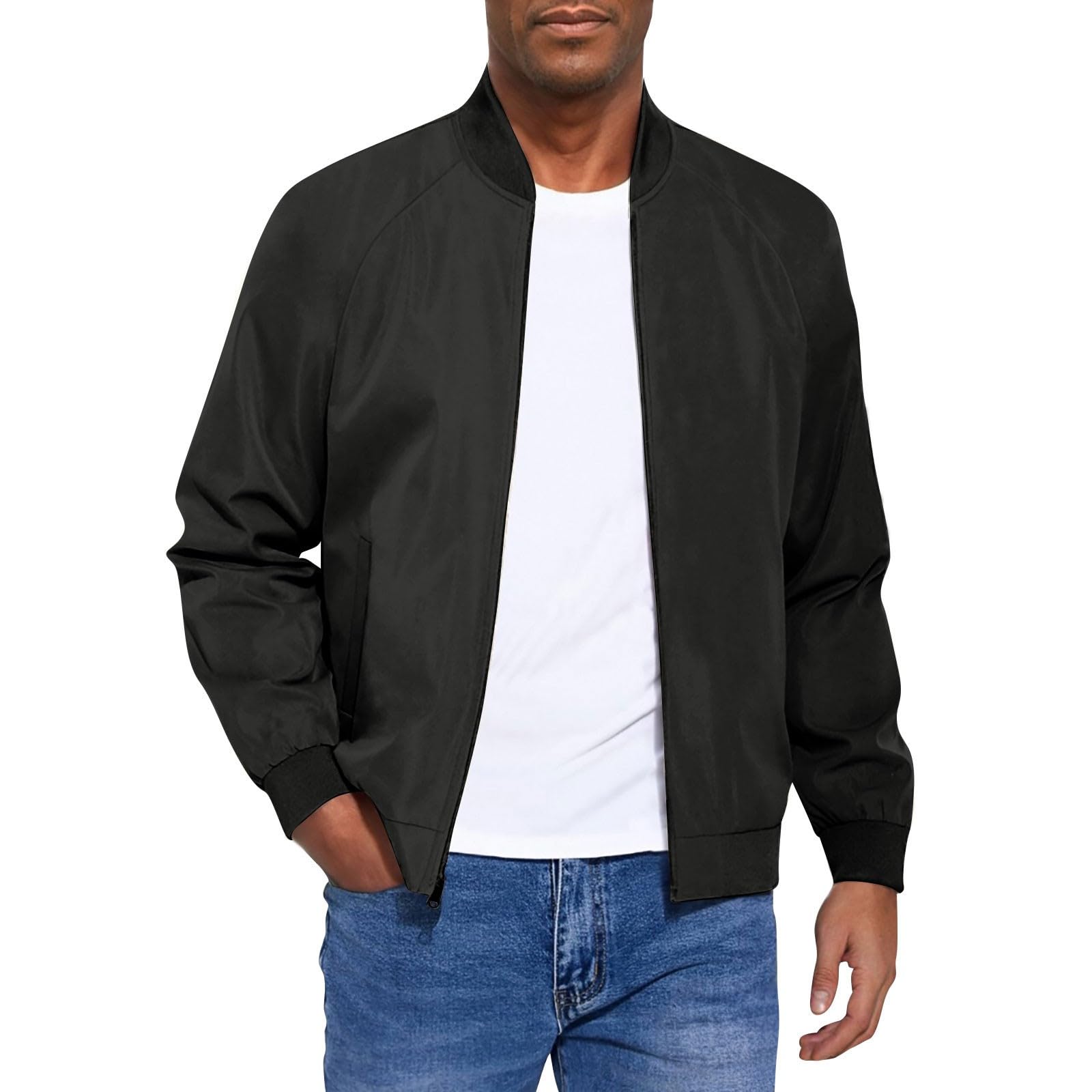 Generisch Bomberjacke Herren Blouson Jacke Übergangsjacke Leichte Fliegerjacke Herbst männer Freizeit Outdoor Dünne Jacken mit Taschen