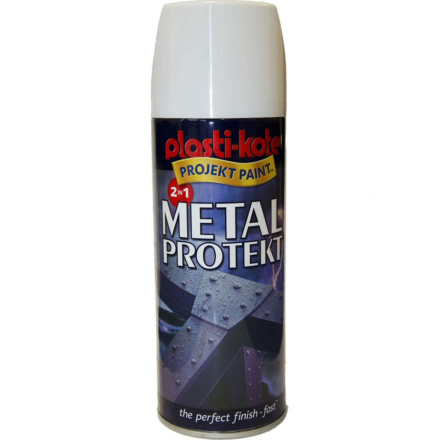 Plastikote Gloss White Plasti-Kote 1286 400Ml Metal Protekt Gloss - White