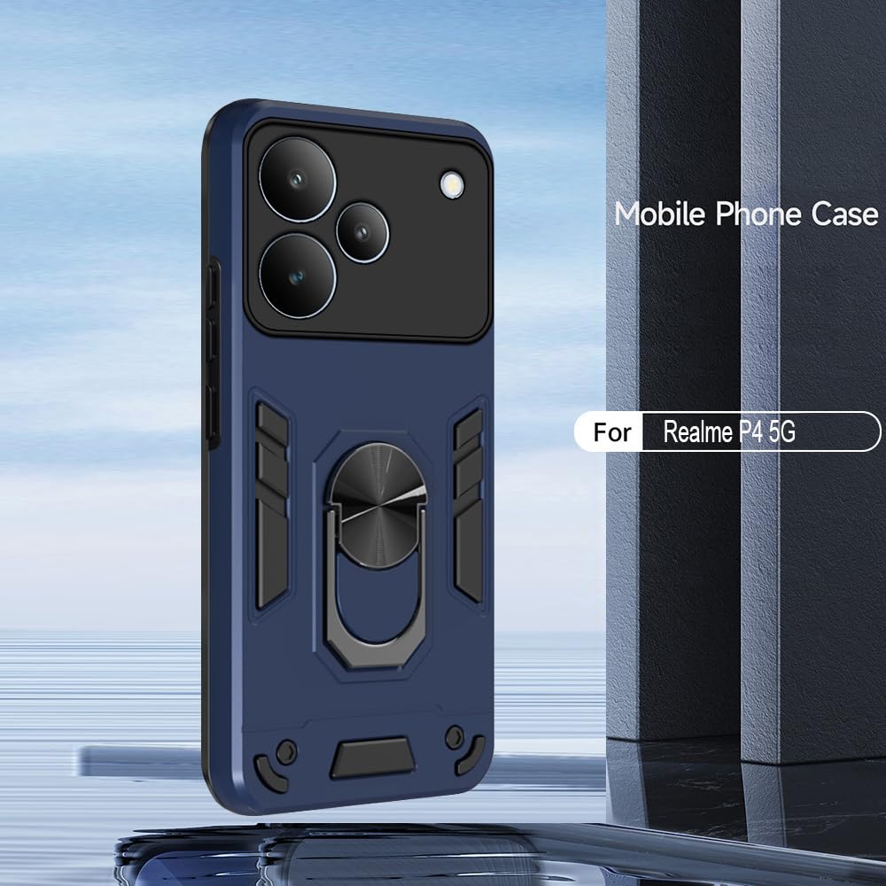 Realme P4 5G Armor Case - Rotating Ring & Kickstand -3