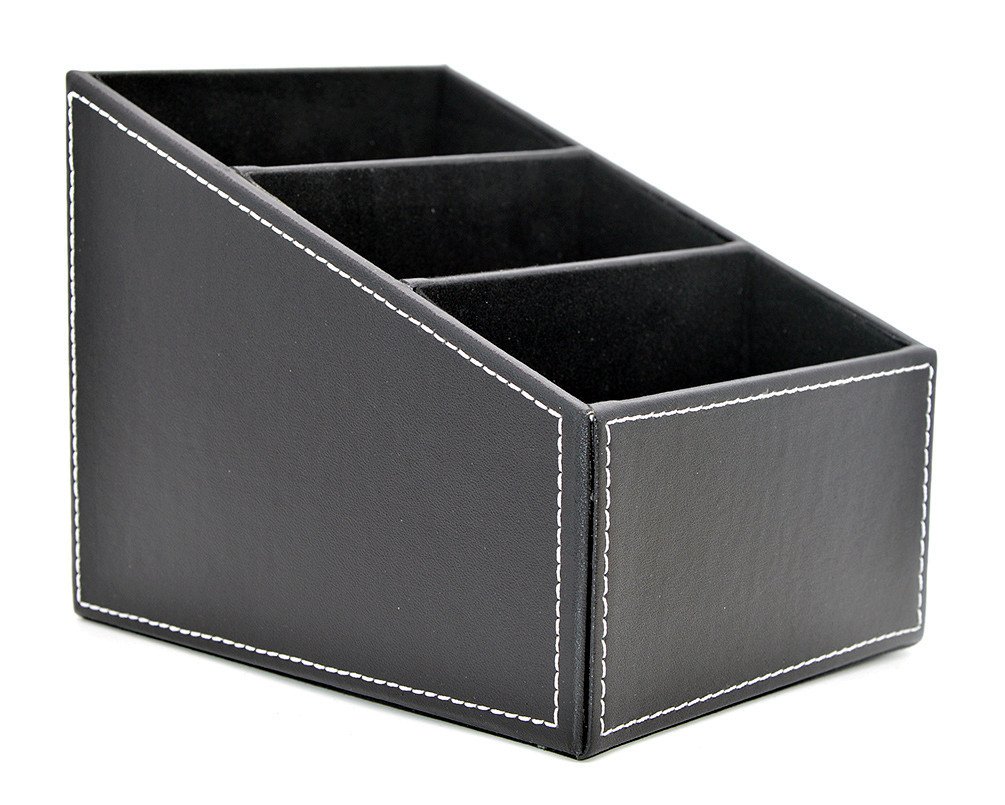 Medifier Elegant Leather Desk Stationery Organizer,Multi-function Desk Storage Box for Pen/Pencil,Cell phone - Image 2