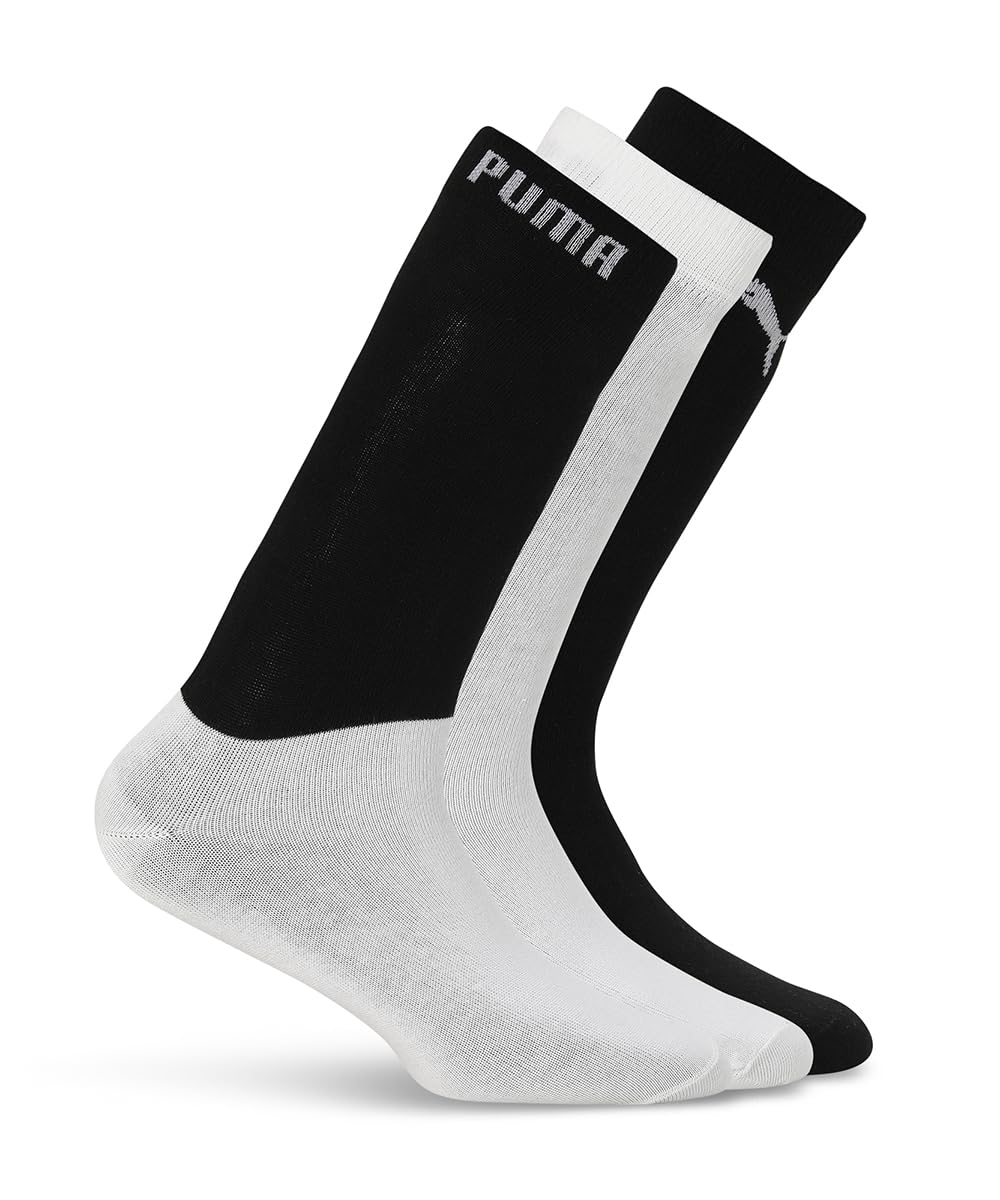 puma Cotton Relaxed Fit Unisex-Adult Color Block Crew Length Socks, Black/White, 39/42 (94056701)-picture-15