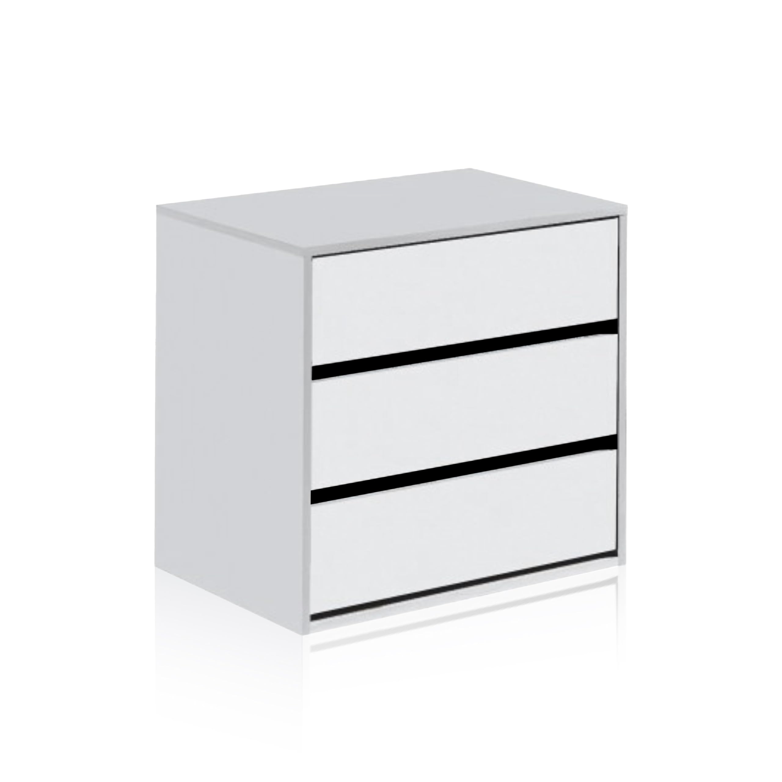 duehome | Cajonera Armario, Cómoda con Tres cajones, Modelo Vera, Acabado en Blanco Mate, Medidas: 60 cm (Ancho) x 57 cm (Alto) x 44 cm (Fondo)