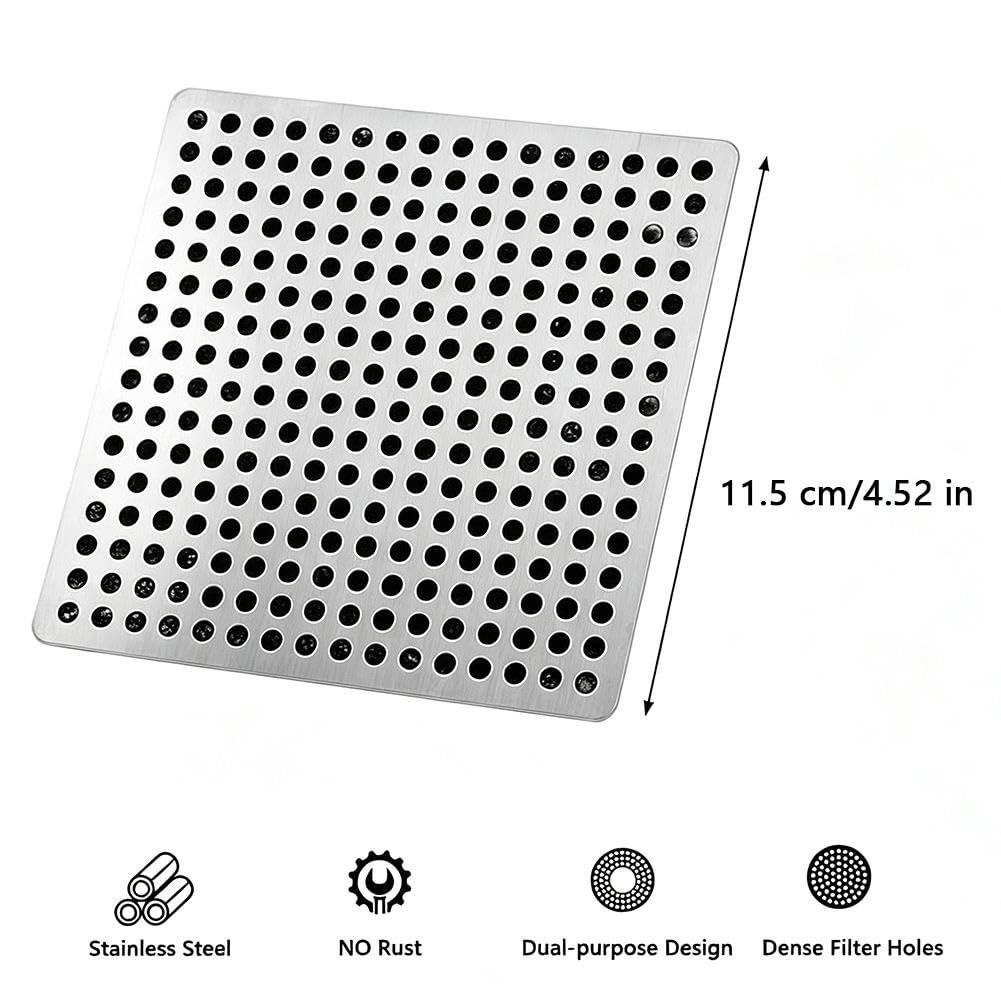 Cubierta Cuadradas para Drenaje de 6-15 cm, Acero Inoxidable
