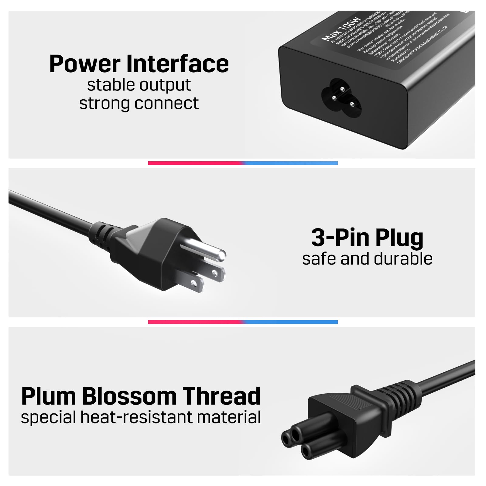 Ładowarka do laptopa 100 W USB C do Lenovo Yoga 9i 9 7i 7, Yoga Slim 7 Pro, ThinkBook 16 15, IdeaPad 5 Pro 16, ADL100YLC3A, ADL100YDC3A, SA11D52396, GX21J75543, 5A11J62105 zasilacz typu C Sznurek