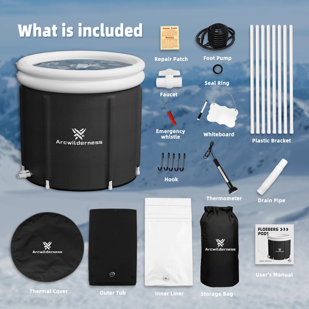 Foto de Lumizone Inflatable Cold Plunge Tub 132 Gallons Capacity Ice Bath Portable Ice Bath Tub Compatible With Water Chillers with Lid Drop Stitch PVC Double Layer Seals Oversized for Athletes (imagen 113)