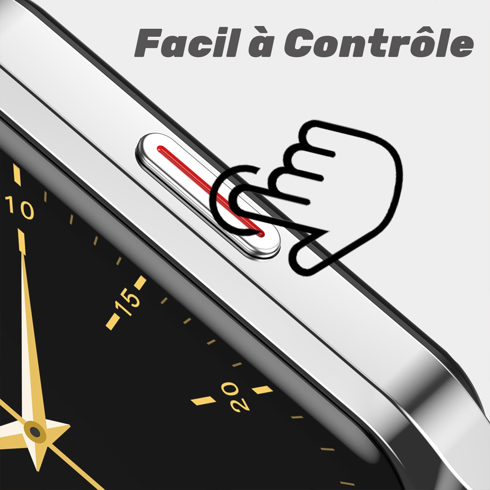 findtime Orologio da uomo – Ossimetro | Termometro corporeo | Grande schermo da 1,69 pollici | Orologio da donna compatibile con telefoni Android e iOS Cinturino in silicone, blu, misura unica