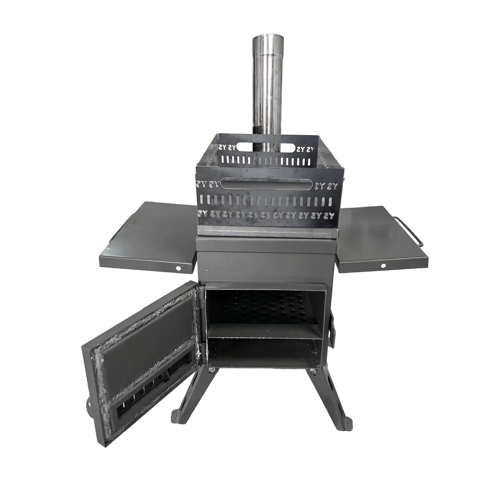 Sauna Ofen Camping Klappholzkohle Brennholz Outdoor Angeln Heizung Herd Multifunktions Tragbare Sauna Zelt Öfen(Black)