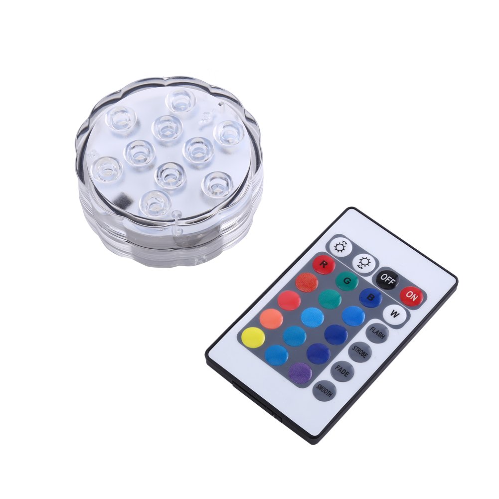 TOPINCN LEDs Aquarium Light Colorful RGB Remote Controll Submersible Lights Fish Underwater LED Lamp 16 Colors Changing Lights with 24key Remote
