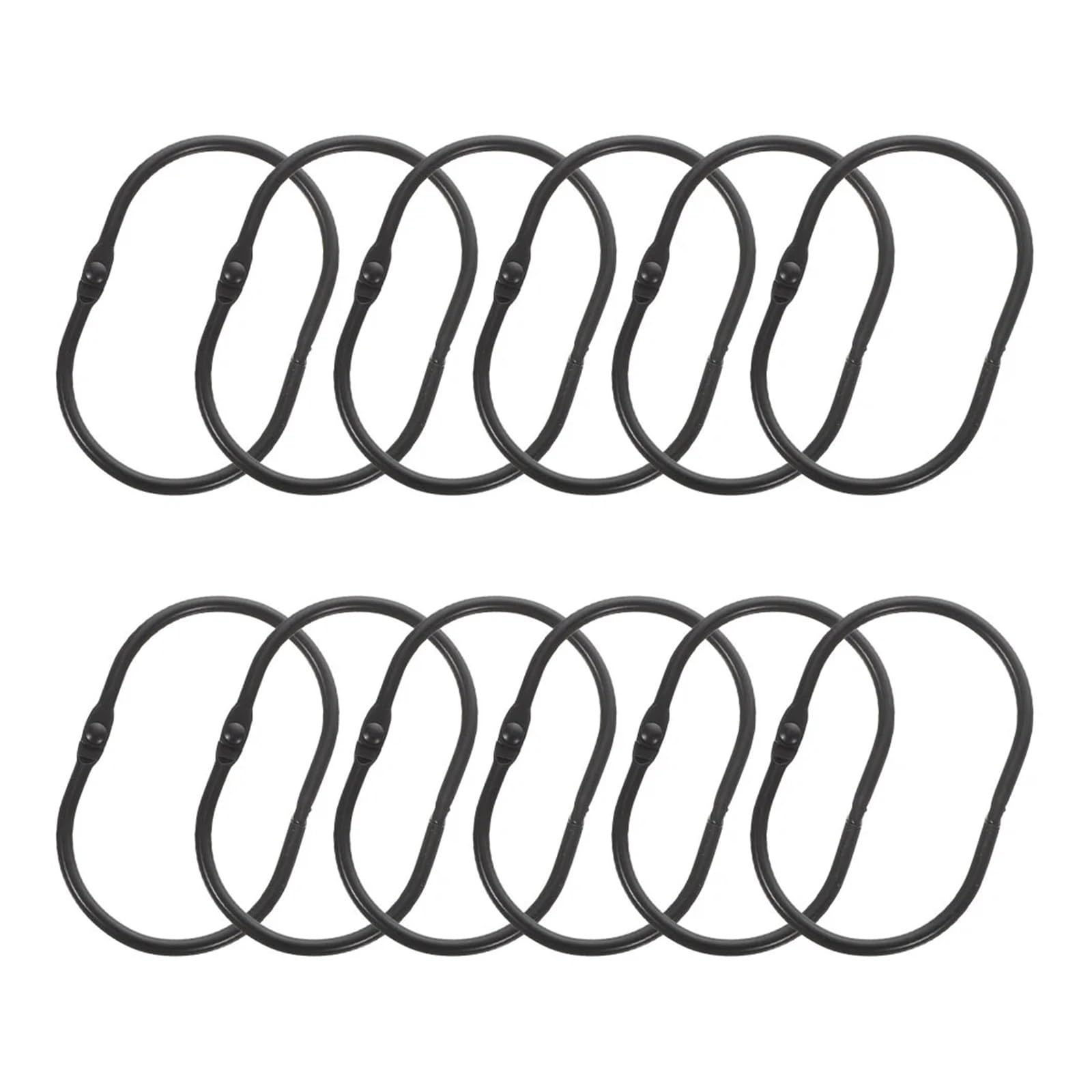 cafe curtain rings 24 Pcs Snap Open Shower Curtain Hooks Drapes Rings Closure Iron Metal Glide Roller Decorative Oval