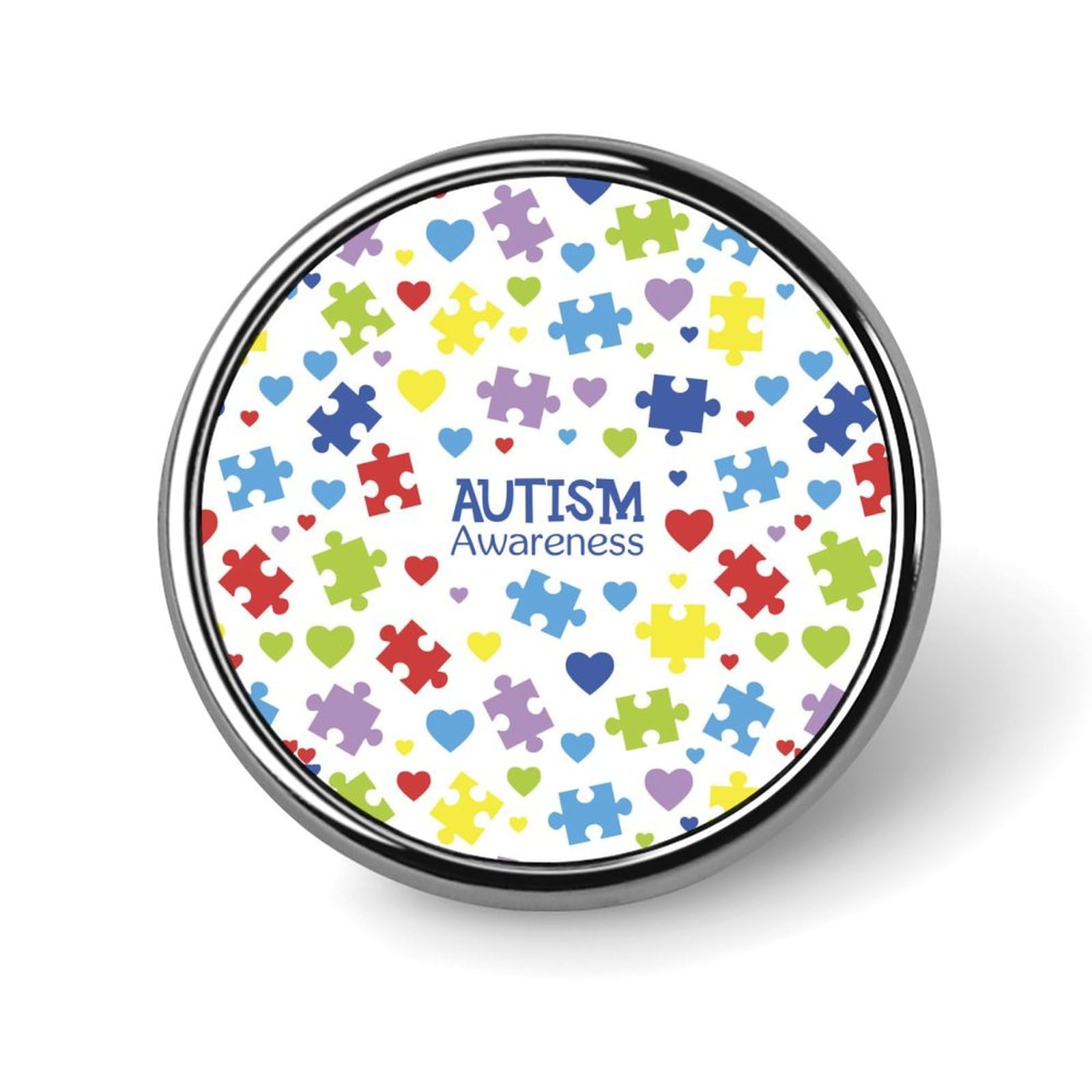 Autism Awareness Pins Round Buttons Brooches Enamel Lapel Pin Party Supplies Decor Badges for Hats Clothes Bags
