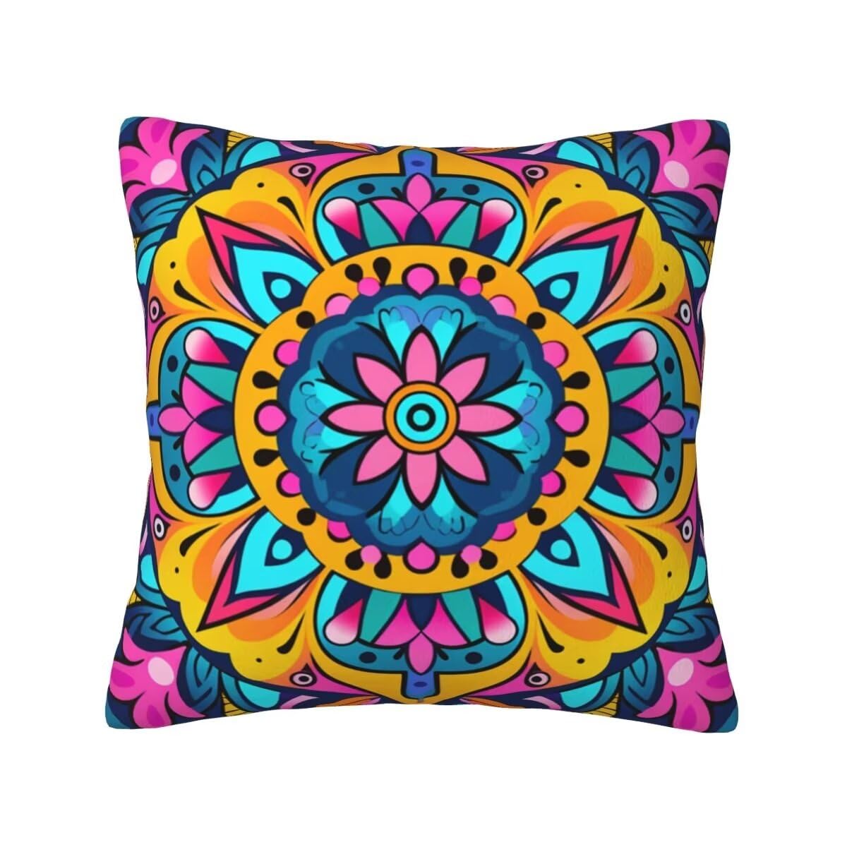 Federe Cuscini Divano 65x65 cm Set di 2 in Velluto Copricuscini Divano, Federe Cuscini Mandara Boemia Decorativi Cuscini per Divano, Federe Cuscino per Soggiorno, Camera da Letto Room Decor -TR380