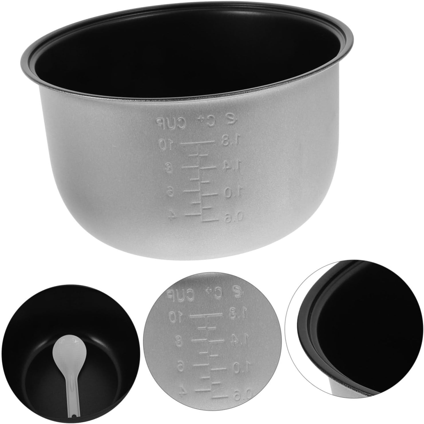 Electric Pressure Cooker Inner Pot Universal Non-Stick Metal Cooking Liner Compatible Most Pressure Cookers 6 Quart Size Easy to Clean for Home Cooking