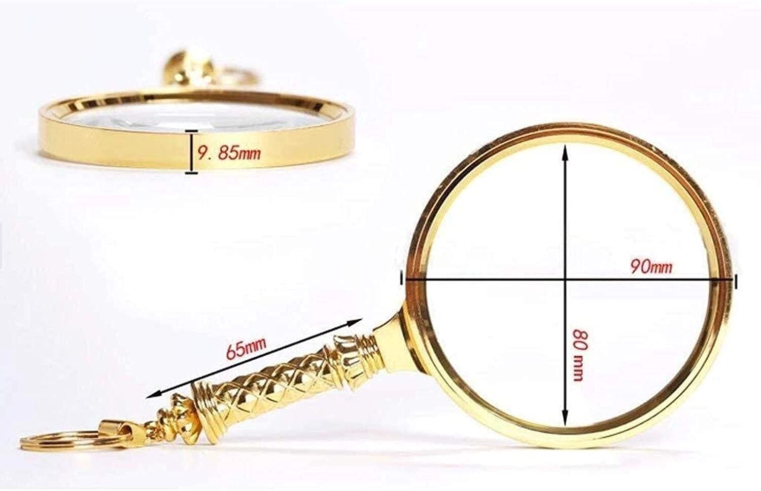 Generisch Handlupe, Goldlupe, Lupe - Vergrößerungsglas mit 3X und 45x Vergrößerung für detaillierte Betrachtung, Ideal für Sammlerstücke, Lesen, Kunst und Handwerk