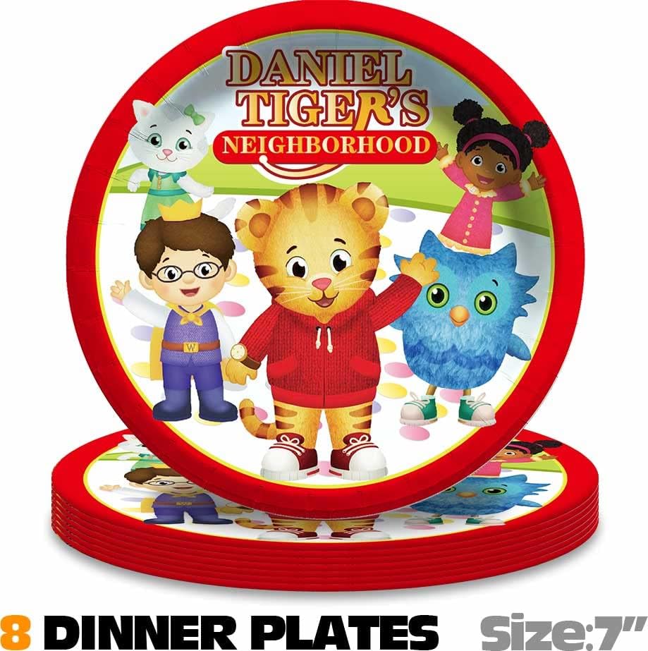 Miniatura 3 de Daniel Tiger suministros para fiesta de cumpleaños de tigre platos de decoración de cumpleaños globos pancarta cubiertos de plástico cuchillos