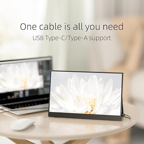 Miniatura 9 de Monitor portátil para laptop, 11.6", 1080P, pantalla LCD, 60Hz, montaje en pared y soporte de escritorio, conexión HDMIUSB-C, ligero para viajes