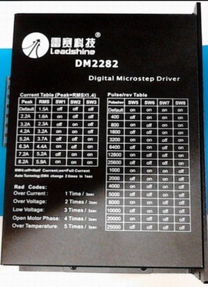 Microstep Leadshine DM2282 Digital Stepper Motor Driver 2-Phase Direct 220/230 VAC Input Max 8.2A RS232 for NEMA 34 42
