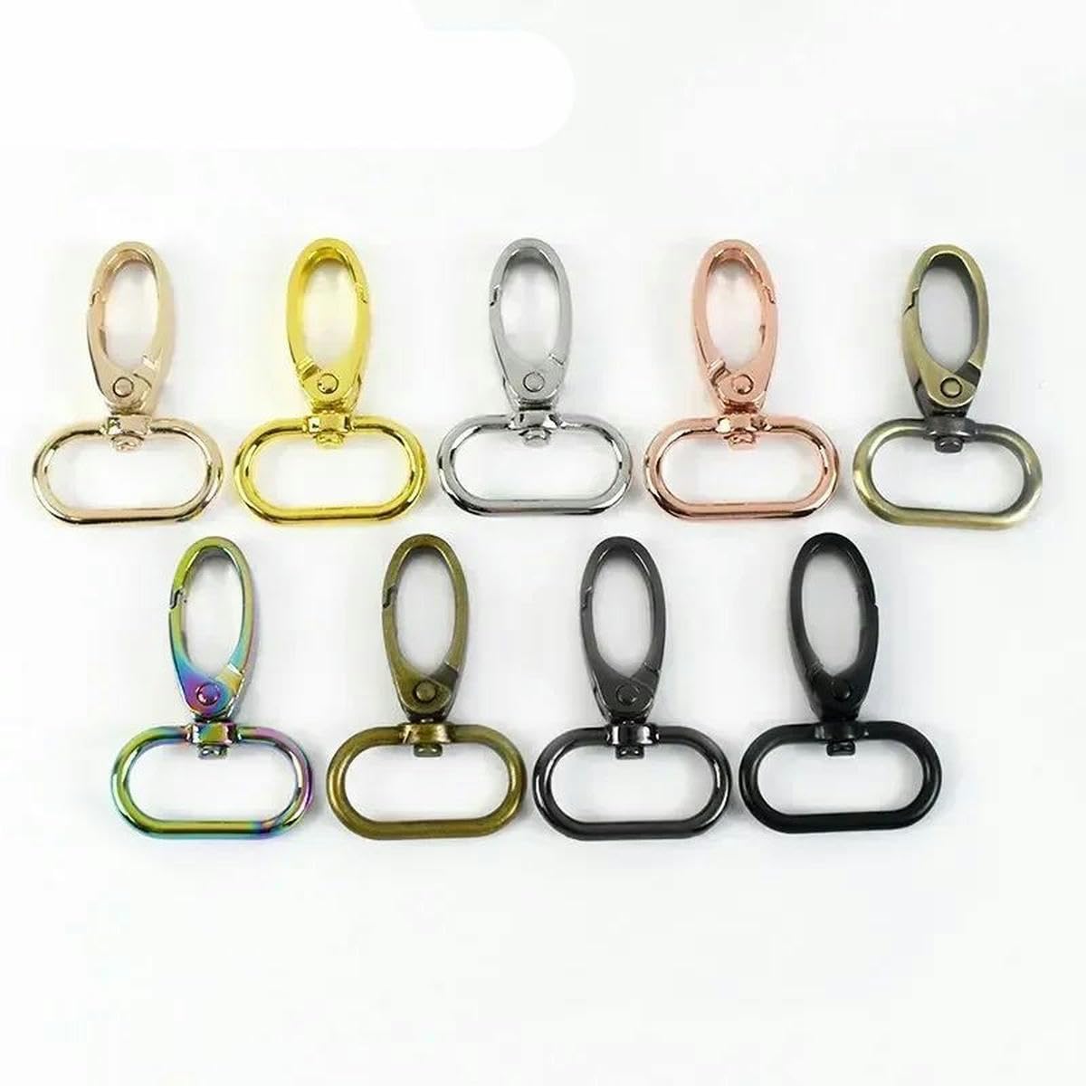 50 hebillas de correa de metal con cierre de langosta, ganchos a presión para bolsas, perchas para bolsos, llavero DIY, accesorios de piezas de cuero, 38mm, negro