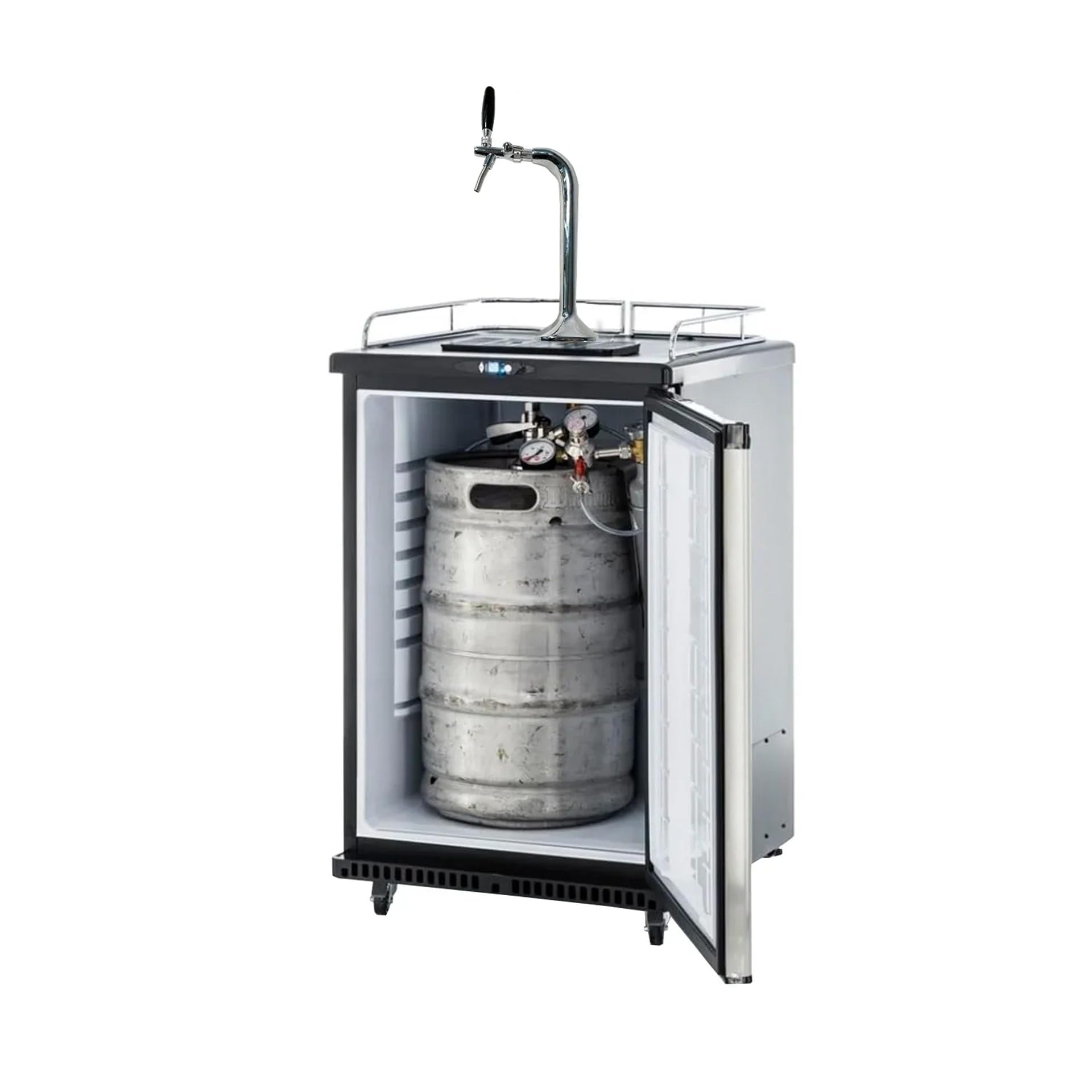 ich-zapfe Fassbierkühlschrank bis zu 50L Fässer (Bierbar) - inkl. Schanksäule Elegant und Kompensatorhahn