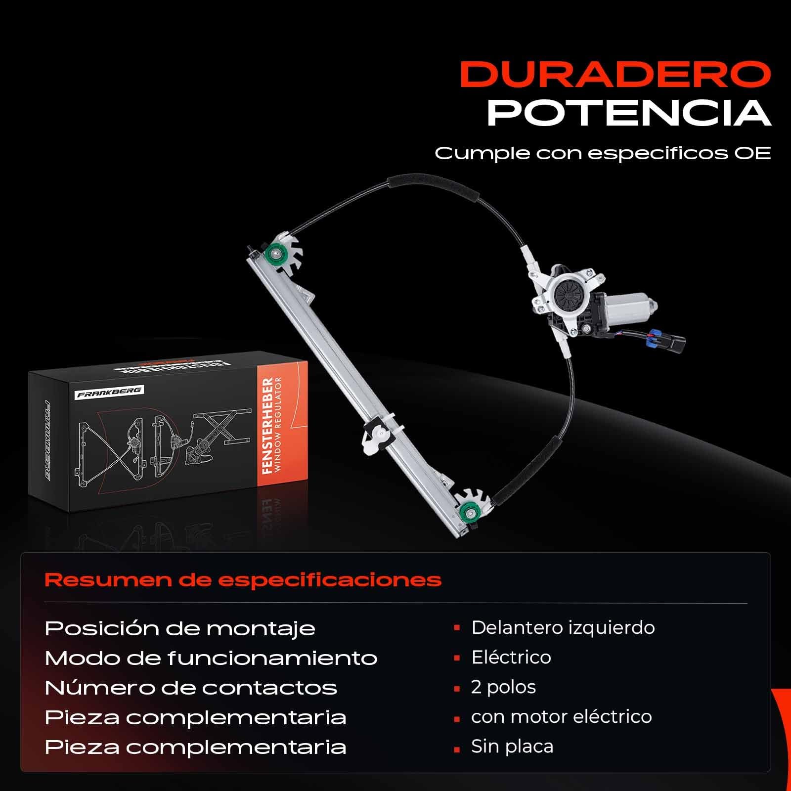 Frankberg Conjunto de Regulador de Ventana Compatible con 169 Furgoneta/Compacto 169 Replace# 51801612