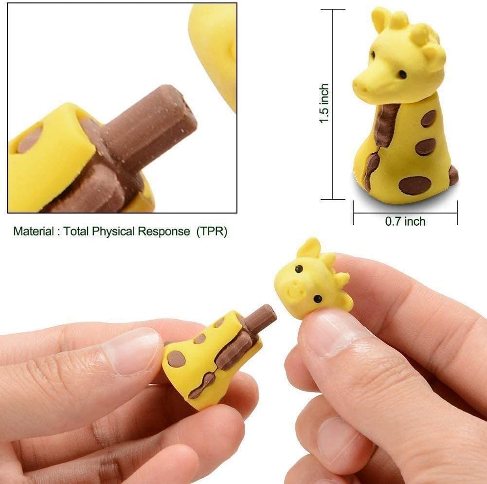 LURICO 36 pz Gomme da Cancellare a Forma di Animali per Scuole, Alunni, cancelleria Scuola Giocattolo Creativa, premi di giochi, carnevali e materiale scolastico