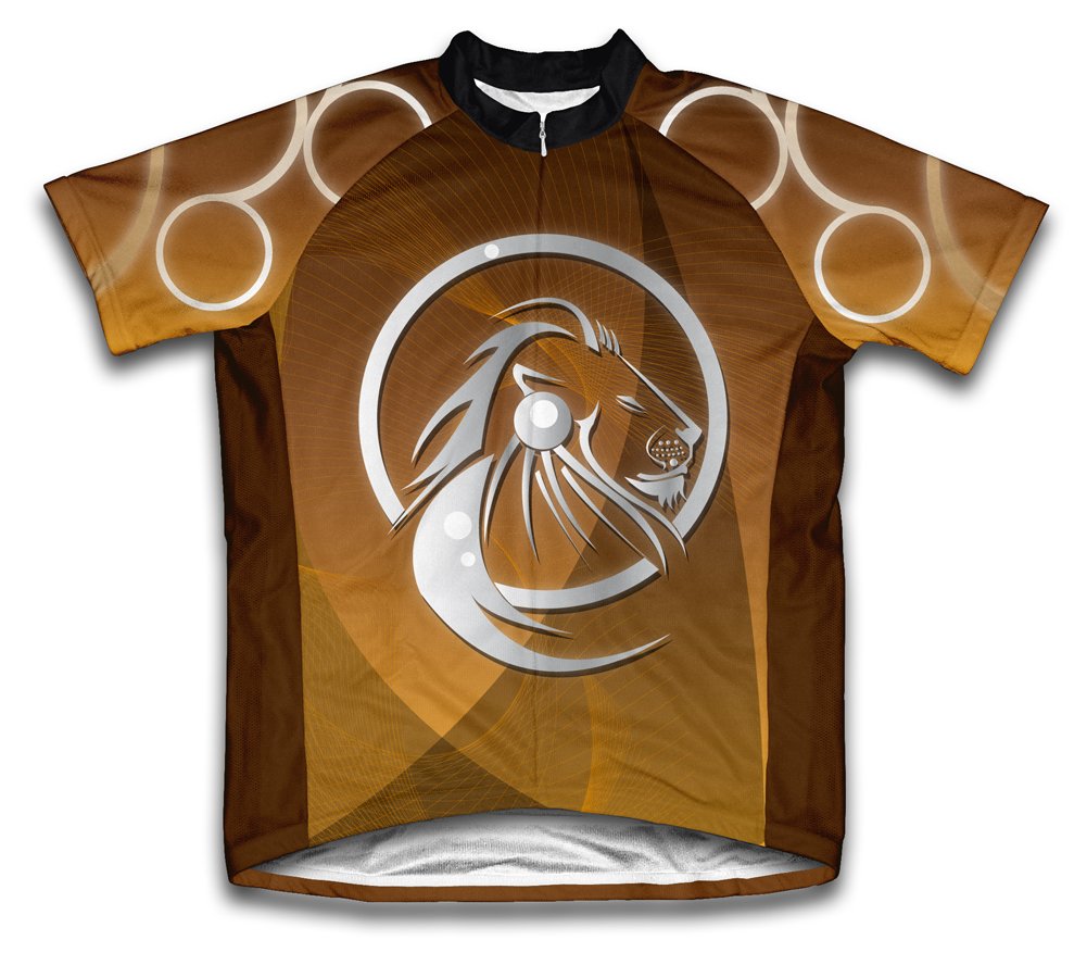 Leo Short Sleeve Cycling Jersey for Youth - Size M Brown