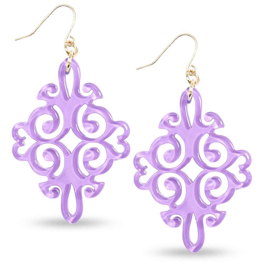Acrylic Resin Twirling Drop Earrings for Women