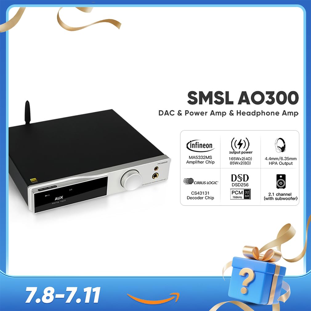 Amazon.com: SMSL AO300 MA5332MS Class D Amplifier, 165Wx2