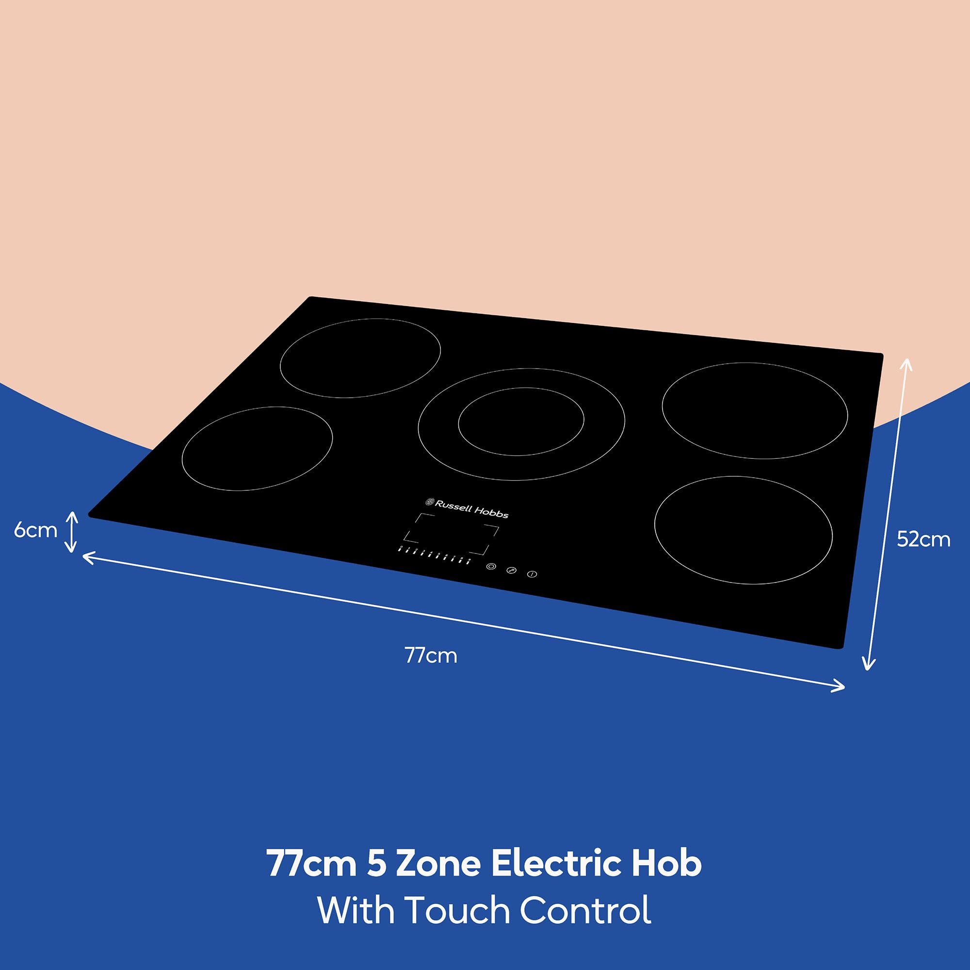 Russell Hobbs RH77EH413B 77cm Electric Hob in Black — view 2